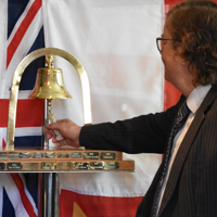 1534 Bell Rings - The bell which opens the Red Ensign Group Conference prepares to travel again